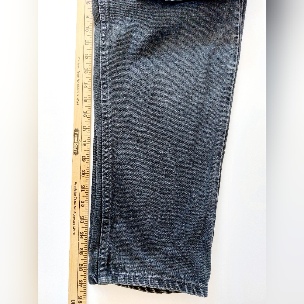Black Denim Levi 553 Relaxed Fit Straight Leg‎ 34/29 Jeans Vintage 90s - Picture 9 of 9